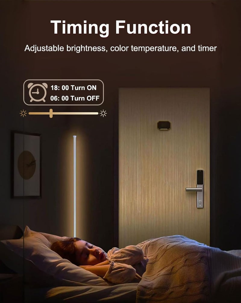 Keepsmile Smart RGB LED Corner Floor Lamp,172 LEDs Bright Standing Lamps for Living Room with APP and Remote,Modern Floor Lamp with Music Sync and 16 Million Colors, Ambient Lighting for Bedroom White - Image 5